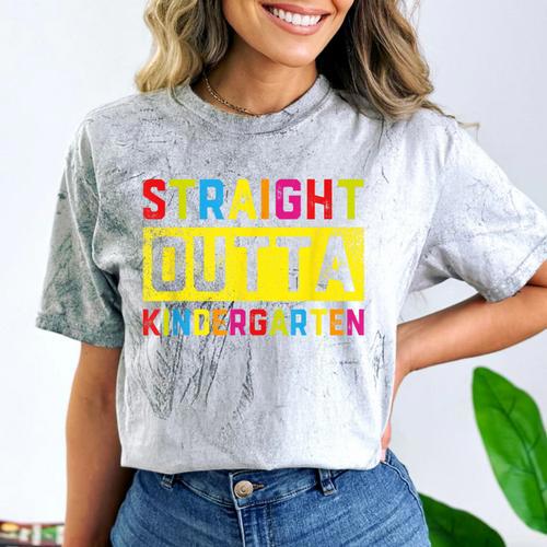 Straight Outta Kindergarten TShirt Graduation Kid Comfort Color Blast T-Shirt - Best Gift Smart