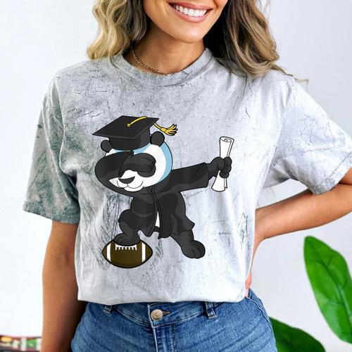 Student Graduation 2022 Panda Football Boys Girls Teenager Comfort Color Blast T-Shirt - Best Gift Smart