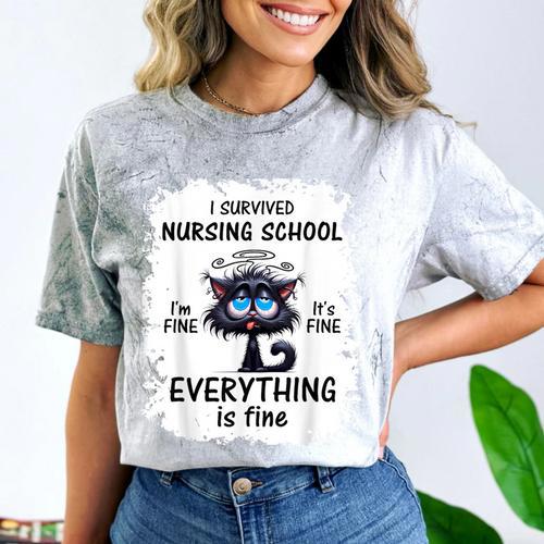 I Survived Nursing School Graduation 2025 Comfort Color Blast T-Shirt - Best Gift Smart