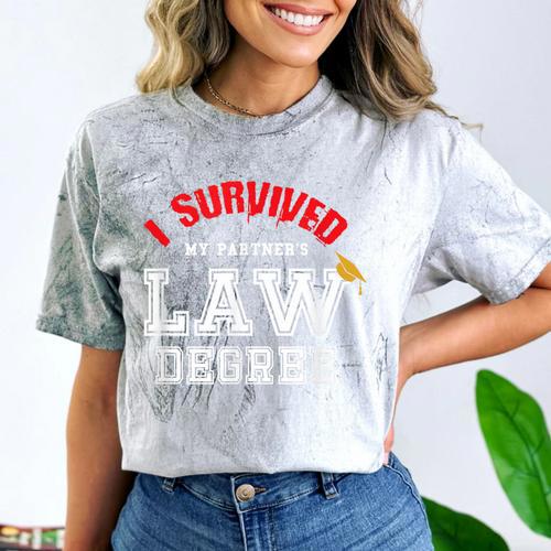 I Survived My Partner's Law Degree Graduation Shirt Comfort Color Blast T-Shirt - Best Gift Smart