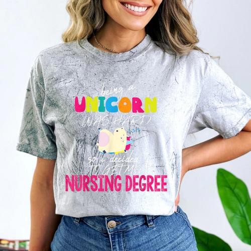 Unicorn Nursing Degree Graduation T-Shirt Registered Nurse Comfort Color Blast T-Shirt - Best Gift Smart