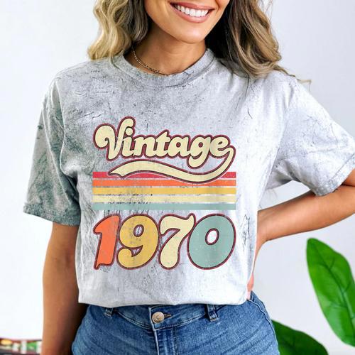 Vintage 1970 Birthday Retro Style 70's Born Nostalgia Outfit Comfort Color Blast T-Shirt - Figerry