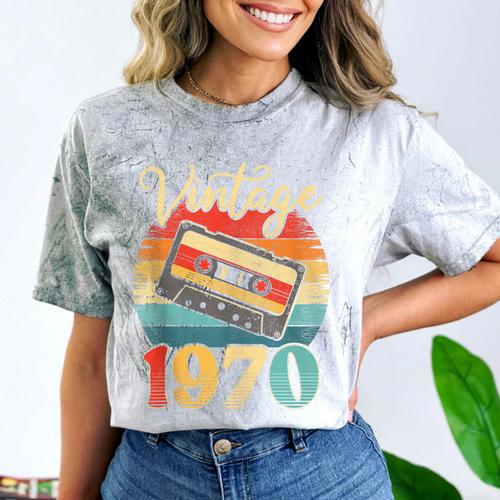 Vintage 1970 Retro Cassette Tape 70s Born Nostalgia Birthday Comfort Color Blast T-Shirt - Figerry