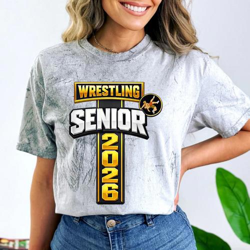Wrestling Senior Night Senior 2026 Faith Cross Graduation Comfort Color Blast T-Shirt - Best Gift Smart