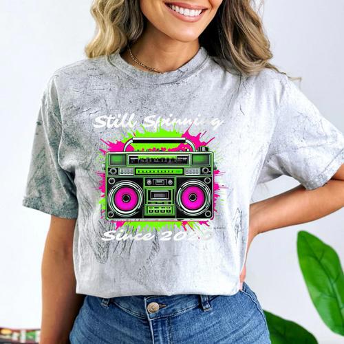 Y2K Home DJ Quarantine Nostalgia Boombox Party Comfort Color Blast T-Shirt - Figerry
