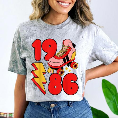 1986 Retro Roller Skate Vintage 80s Nostalgia Collector Comfort Color Blast T-Shirt - Figerry