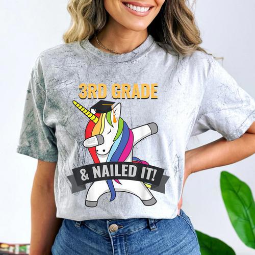 3RD GRADE NAILED IT UNICORN DABBING GRADUATION T-SHIRT Comfort Color Blast T-Shirt - Best Gift Smart