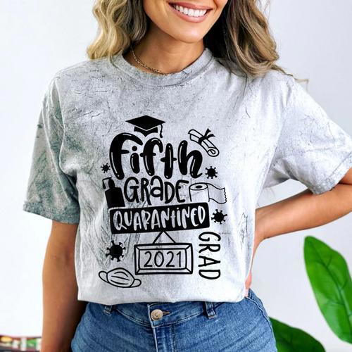 5th Grade Graduate 2021 Graduate Quarantine Fifth Graduation Comfort Color Blast T-Shirt - Best Gift Smart