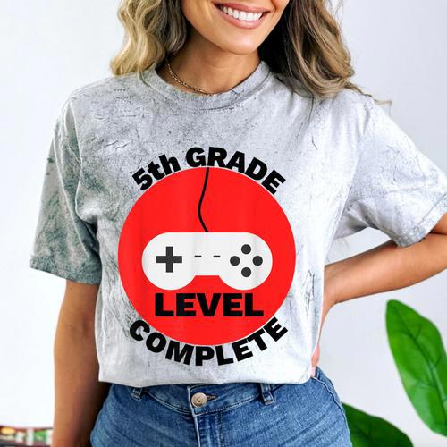 5th Grade Level Complete Gamer Graduation Comfort Color Blast T-Shirt - Best Gift Smart