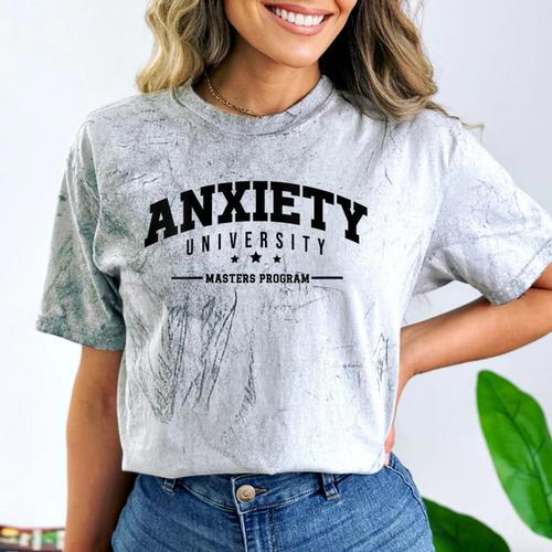 Anxiety University Anxious Antisocial Introvert Comfort Color Blast T-Shirt - Raresse