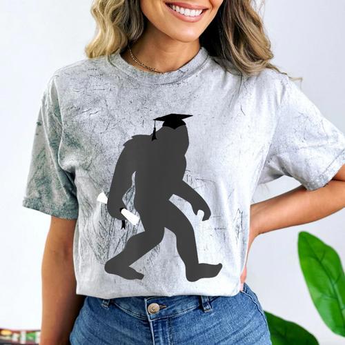 Bigfoot Graduate Shirt Cute Sasquatch Graduation Comfort Color Blast T-Shirt - Best Gift Smart