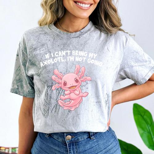 If I Cant Bring My Axolotl Im Not Going Salamander Introvert Comfort Color Blast T-Shirt - Raresse