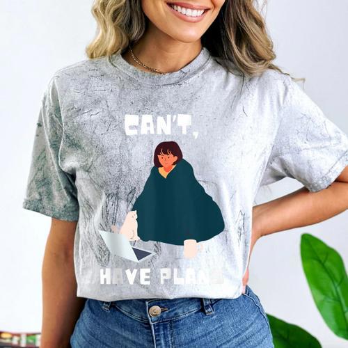 Can't Have Plans Introvert Staying Home Comfort Color Blast T-Shirt - Raresse