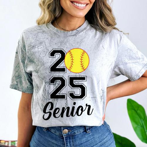 Class Of 2025 Softball Senior Graduation Graduate Women Comfort Color Blast T-Shirt - Best Gift Smart