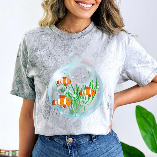 Clownfish Anemonefish Bubbles Water Frutiger Aero Y2K Style Comfort Color Blast T-Shirt - Figerry