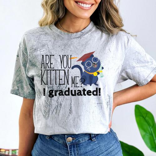 Cute Graduation Cat Masters High School T-Shirt For Men Women Kids Comfort Color Blast T-Shirt - Best Gift Smart