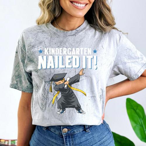 Dabbing Graduation Class Of 2025 Boy Kindergarten Nailed It Comfort Color Blast T-Shirt - Best Gift Smart