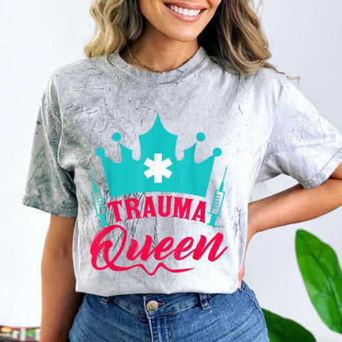 EMT Trauma Queen Paramedic Student T-Shirt Graduation Comfort Color Blast T-Shirt - Best Gift Smart