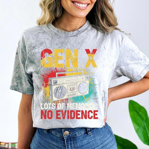 Gen X Lots Of Memories No Evidence Retro Nostalgia Humor Comfort Color Blast T-Shirt - Figerry