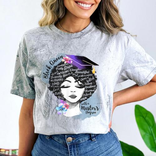 Graduation Masters Degree Woman Queen Graduate 2025 Comfort Color Blast T-Shirt - Best Gift Smart