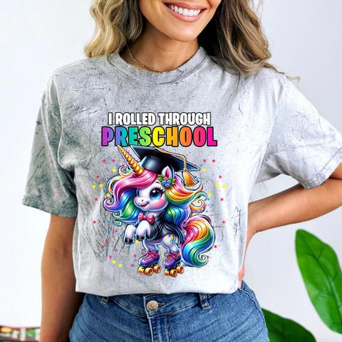 Graduation Preschool Unicorn Roller Skate Girls Pre-K Grad Comfort Color Blast T-Shirt - Best Gift Smart