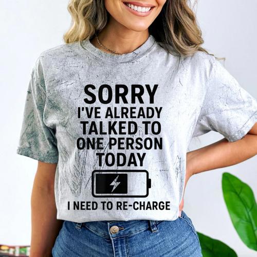 Introvert Sorry I’Ve Already Talked To One Person Today Comfort Color Blast T-Shirt - Raresse