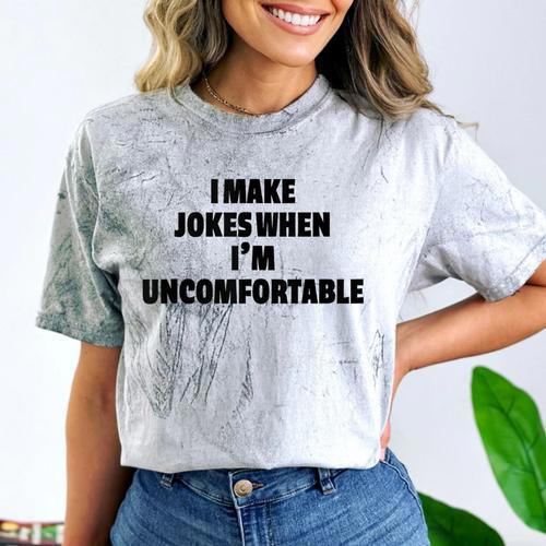 I Make Jokes When Im Uncomfortable Sarcastic Introvert Comfort Color Blast T-Shirt - Raresse