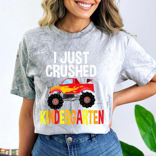 I Just Crushed Kindergarten Monster Graduation Shirt Comfort Color Blast T-Shirt - Best Gift Smart