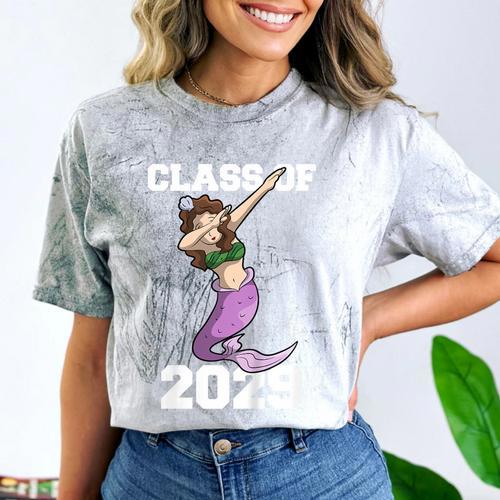 Kids Class Of 2029 Shirt Graduation Dabbing Mermaid Shirt Comfort Color Blast T-Shirt - Best Gift Smart
