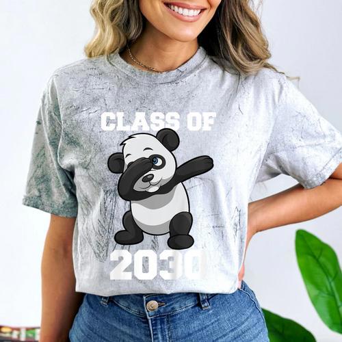 Kids Class Of 2030 Shirt Graduation Dabbing Panda Shirt Comfort Color Blast T-Shirt - Best Gift Smart