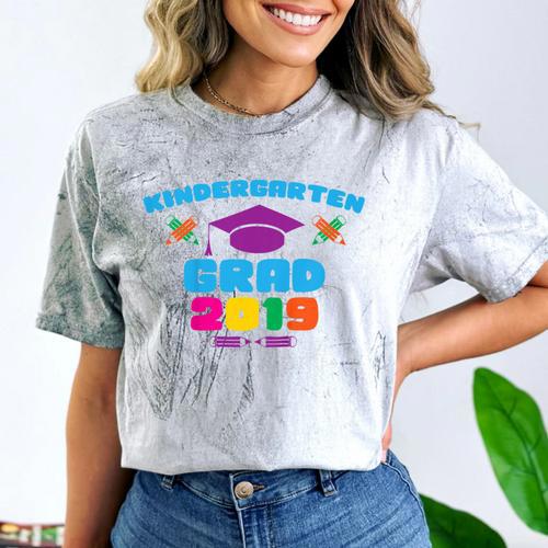 Kids Kindergarten Grad 2019 Graduation T-Shirt Comfort Color Blast T-Shirt - Best Gift Smart