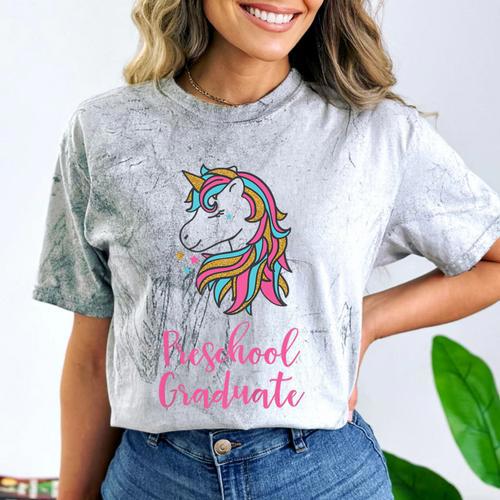 Kids Unicorn Preschool Graduation Comfort Color Blast T-Shirt - Best Gift Smart