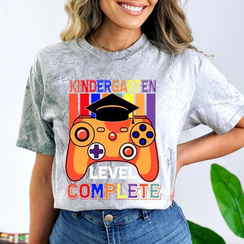 Kindergarten Graduation Level Complete Gamer Graduation Kids Comfort Color Blast T-Shirt - Best Gift Smart