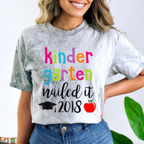 Kindergarten Nailed It 2018 Class Graduation T-Shirt Comfort Color Blast T-Shirt - Best Gift Smart