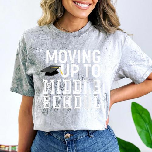 Moving Up To Middle School Elementary School Graduation Comfort Color Blast T-Shirt - Best Gift Smart