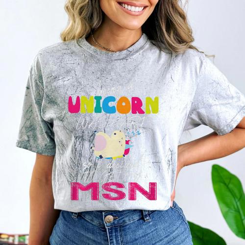 Nurse MSN Graduation Unicorn T-Shirt Nursing School Comfort Color Blast T-Shirt - Best Gift Smart