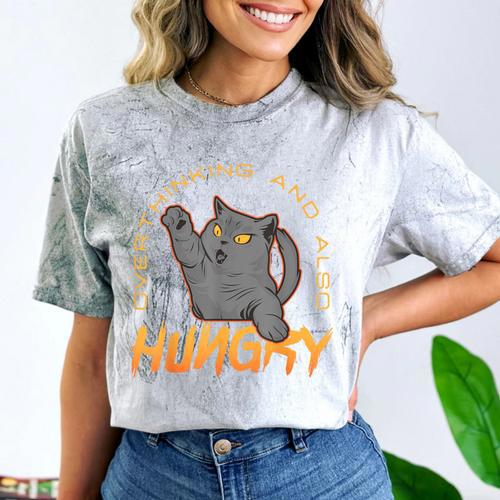 Overthinking And Also Hungry Introverted Overthinker Comfort Color Blast T-Shirt - Raresse