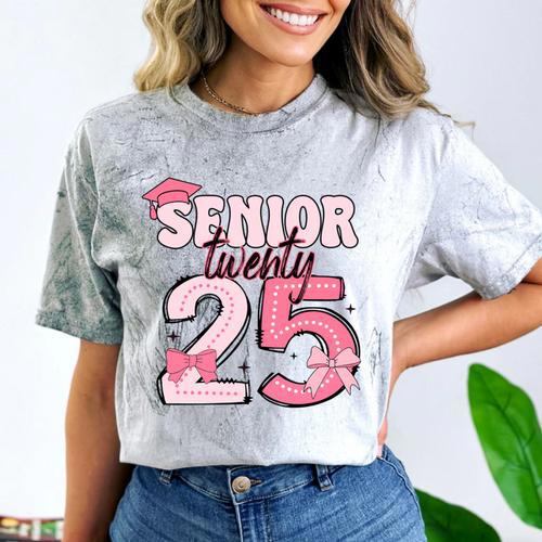 Pink Coquette Bow Senior 2025 Back To School Graduation Girl Comfort Color Blast T-Shirt - Best Gift Smart