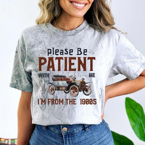 Please Be Patient I'm From The 1900s Antique Car Enthusiast Premium Tri-Blend Comfort Color Blast T-Shirt - Figerry
