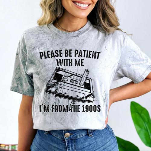 Please Be Patient With Me I'm From The 1900s Cassette Pencil Premium Comfort Color Blast T-Shirt - Figerry