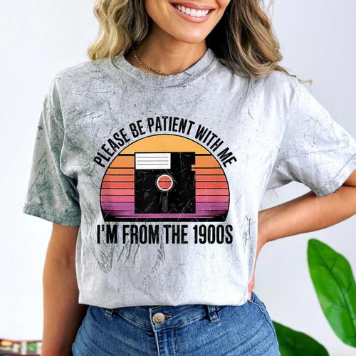 Please Be Patient With Me I'm From The 1900s Floppy Disk Comfort Color Blast T-Shirt - Figerry