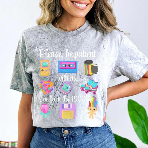 Please Be Patient With Me I'm From The 1900s Retro 90's Comfort Color Blast T-Shirt - Figerry