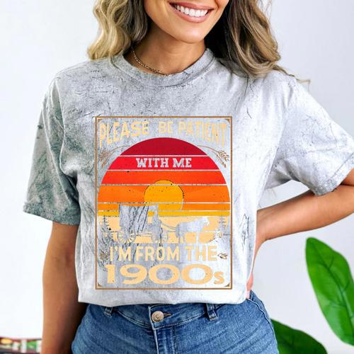 Please Be Patient I'm From The 1900s Sunset Vintage Wagon Premium Comfort Color Blast T-Shirt - Figerry