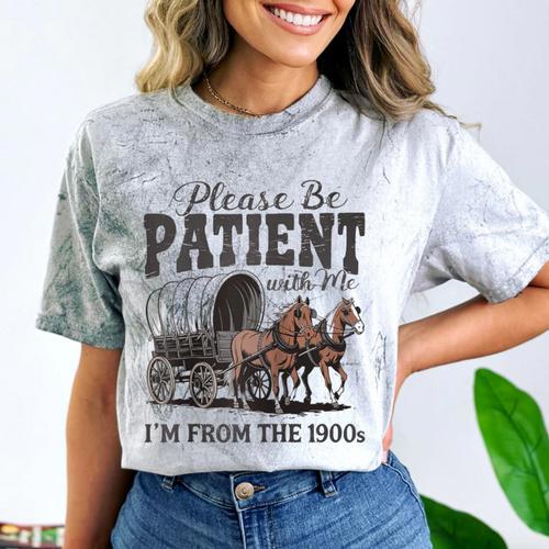 Please Be Patient With Me I'm From The 1900s Vintage Raglan Baseball Tee Comfort Color Blast T-Shirt - Figerry