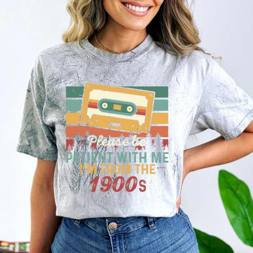 Please Be Patient-With Me I'm From The 1900s Retro Music Comfort Color Blast T-Shirt - Figerry