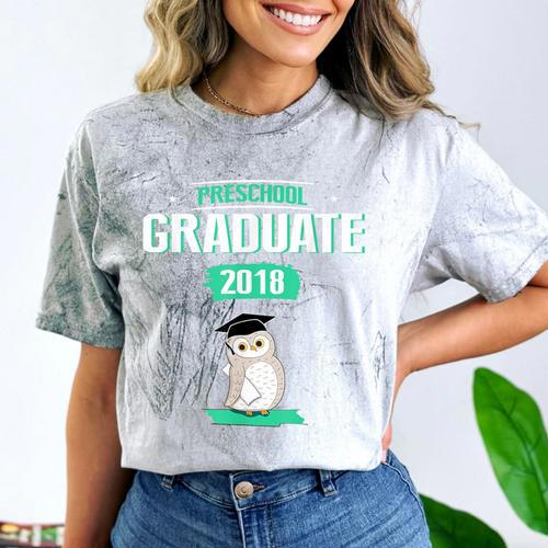 Pre K Graduation Shirt Cute Graduate 2018 Wise Owl Comfort Color Blast T-Shirt - Best Gift Smart