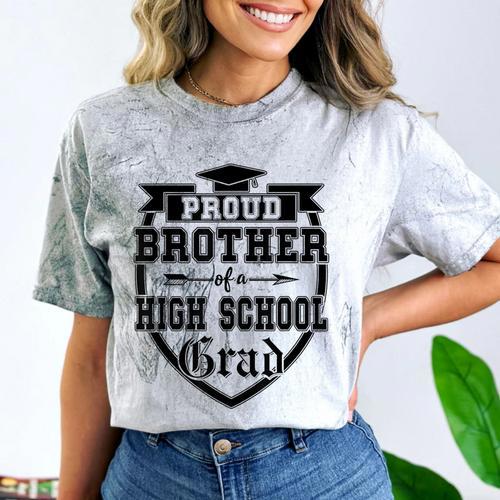 Proud Brother Of a High School Grad Senior Graduation Shirt Comfort Color Blast T-Shirt - Best Gift Smart