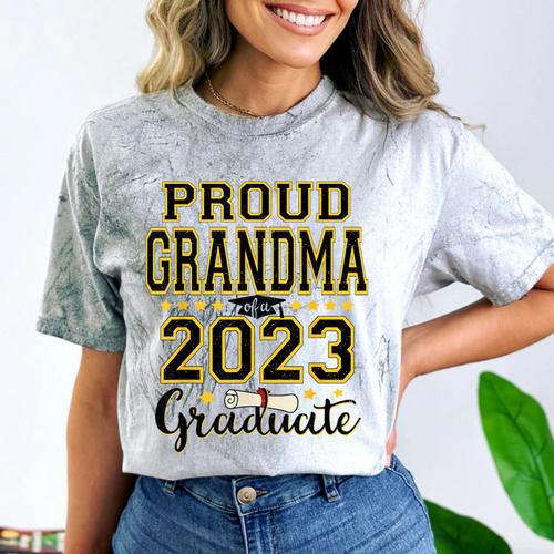 Proud Grandma Of A 2023 Graduate Graduation Comfort Color Blast T-Shirt - Best Gift Smart