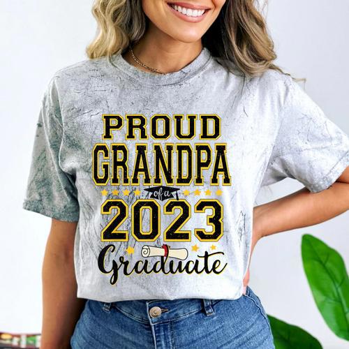 Proud Grandpa Of A 2023 Graduate Graduation Comfort Color Blast T-Shirt - Best Gift Smart