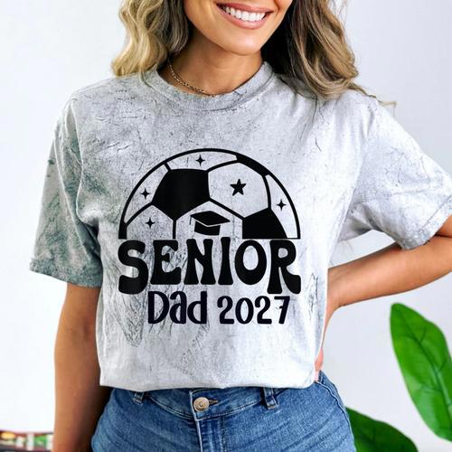 Proud Senior Dad Soccer Class Of 2027 Graduation Graduate Comfort Color Blast T-Shirt - Best Gift Smart